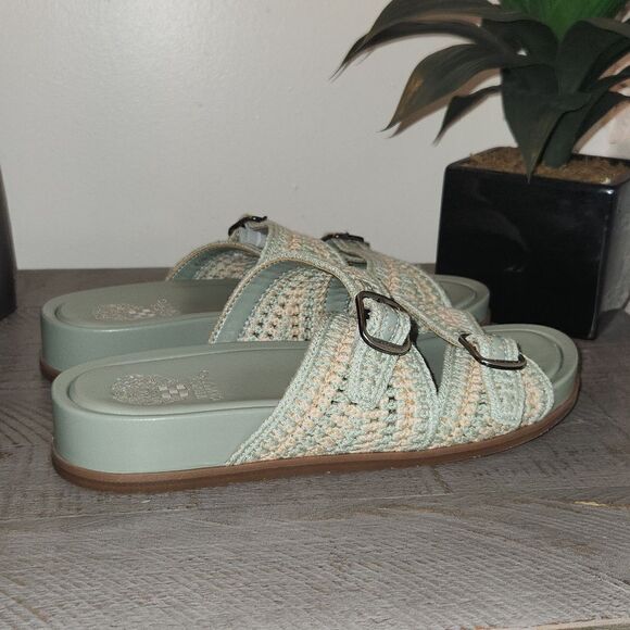 VINCE CAMUTO Kellinar Crochet Buckle  Slides - Picture 2 of 9